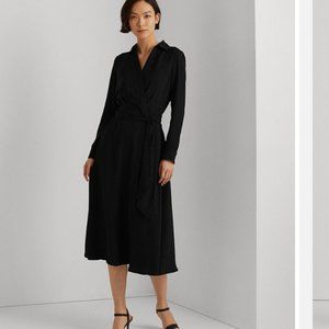 Lauren Ralph Lauren Collared Wrap Dress Small
